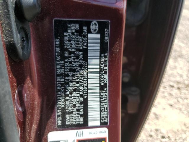 2016 TOYOTA AVALON HYB 4T1BD1EB4GU056227