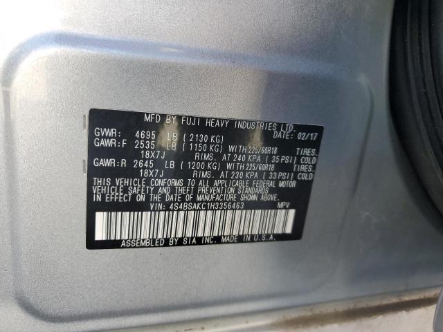 2017 SUBARU OUTBACK 2.5I LIMITED 4S4BSAKC1H3356463