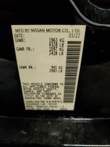 2022 NISSAN ALTIMA SV 1N4BL4DV7NN349895