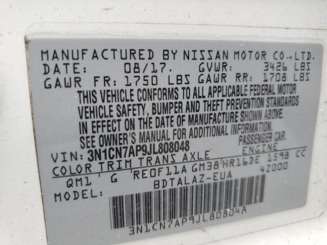 2018 NISSAN VERSA S - 3N1CN7AP9JL808048