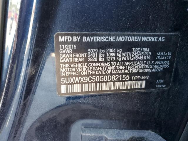 2016 BMW X3 XDRIVE2 5UXWX9C50G0D82155
