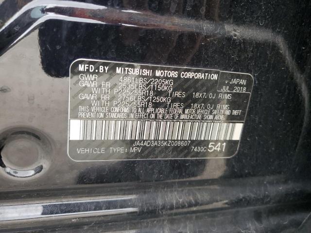 2019 MITSUBISHI OUTLANDER JA4AD3A35KZ008607