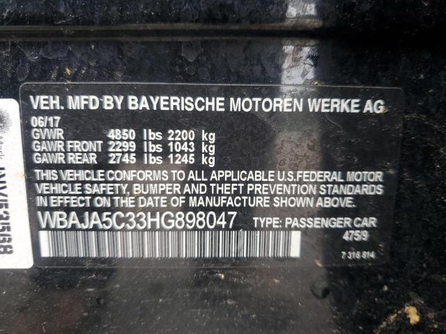 2017 BMW 530 I WBAJA5C33HG898047