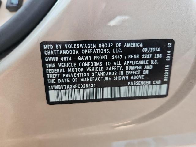 2015 VOLKSWAGEN PASSAT SE 1VWBV7A38FC028631