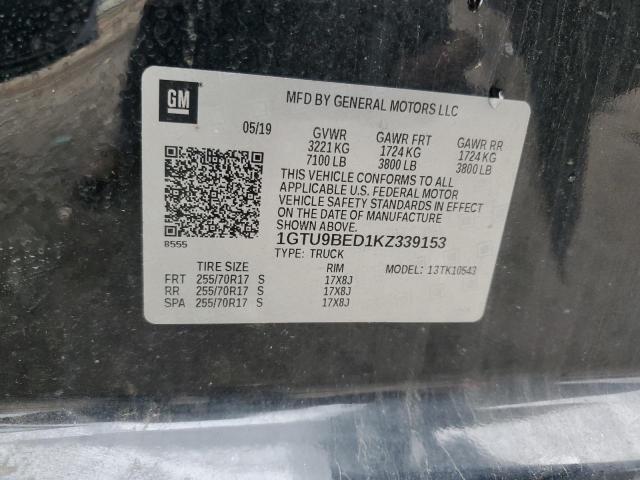 2019 GMC SIERRA K1500 SLE 1GTU9BED1KZ339153