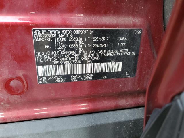 2021 TOYOTA RAV4 XLE JTMP1RFV8MD073568