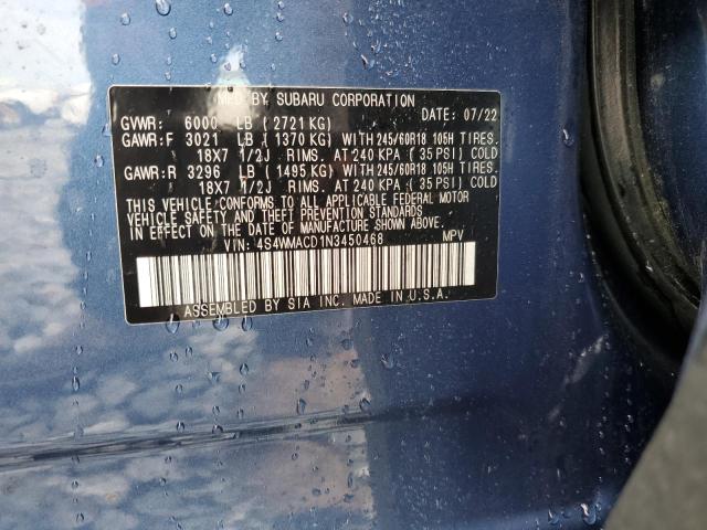 2022 SUBARU ASCENT PREMIUM 4S4WMACD1N3450468