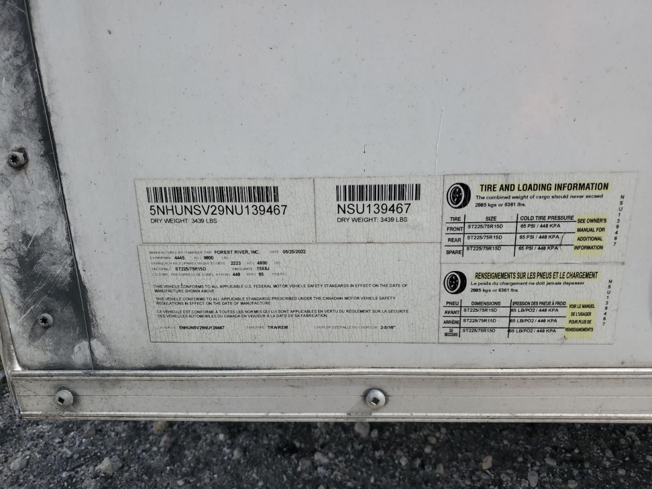 Lot #3215912896 2022 CONTINENAL CARGO TXBL822TA3