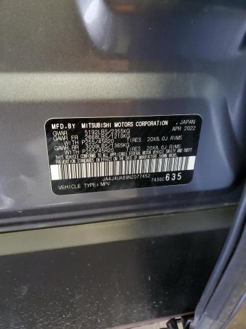 2022 MITSUBISHI OUTLANDER JA4J4UA89NZ077452