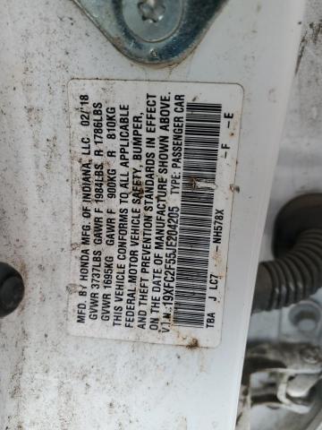 2018 HONDA CIVIC LX 19XFC2F55JE204205
