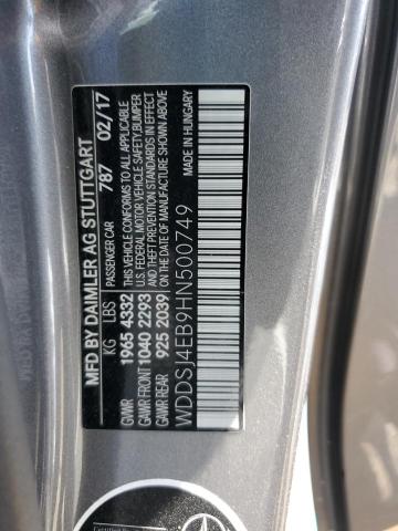 2017 MERCEDES-BENZ CLA 250 WDDSJ4EB9HN500749