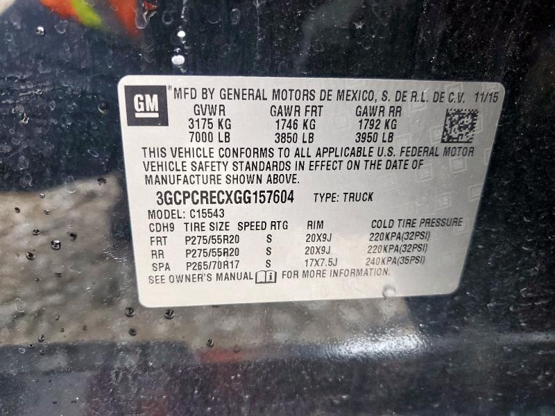 2016 CHEVROLET SILVERADO - 3GCPCRECXGG157604