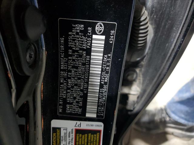 2012 TOYOTA CAMRY BASE - 4T1BF1FK0CU081788