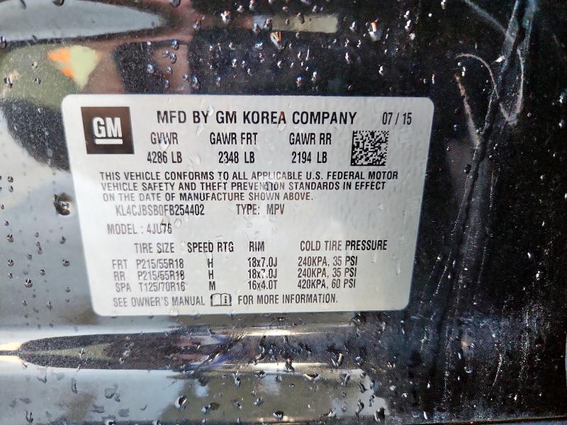 2015 BUICK ENCORE CON KL4CJBSB0FB254402