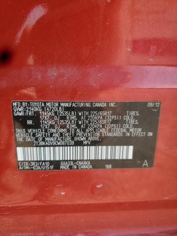 2012 TOYOTA RAV4 - 2T3BK4DV9CW087039