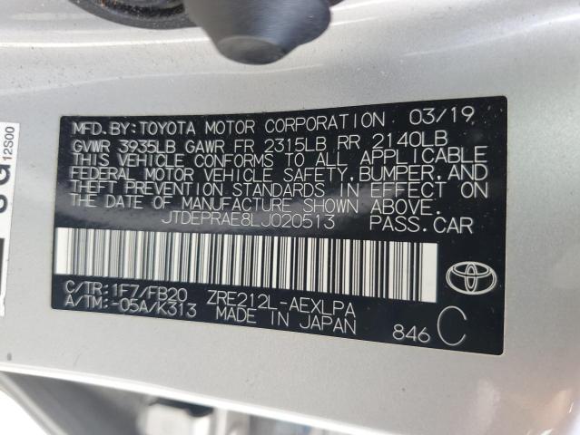 2020 TOYOTA COROLLA LE JTDEPRAE8LJ020513
