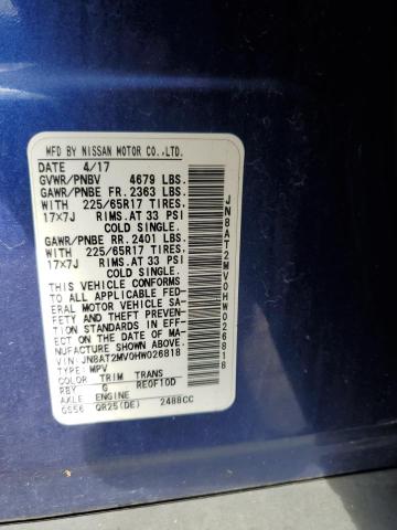 2017 NISSAN ROGUE S JN8AT2MV0HW026818