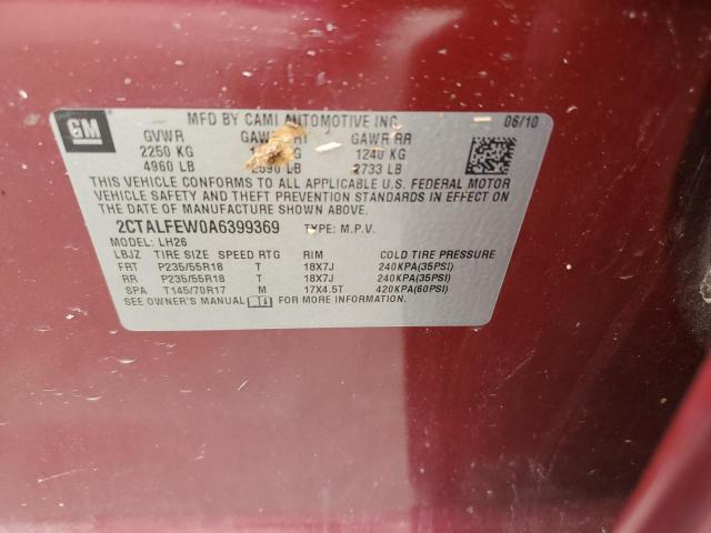 2010 GMC TERRAIN SL - 2CTALFEW0A6399369