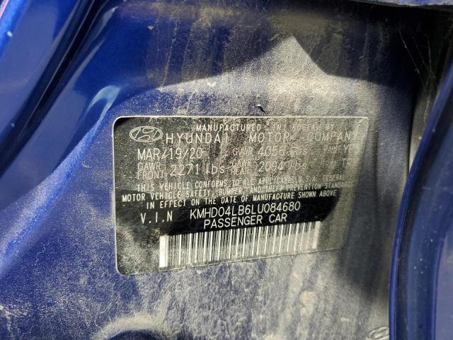 2020 HYUNDAI ELANTRA SP KMHD04LB6LU084680