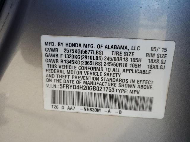 2016 ACURA MDX 5FRYD4H20GB021753