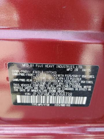 2015 SUBARU XV CROSSTR JF2GPAMC9F8268738