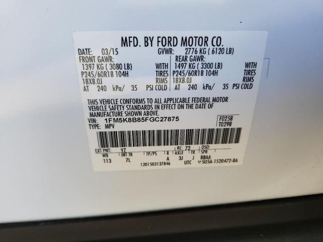 2015 FORD EXPLORER 1FM5K8B85FGC27875