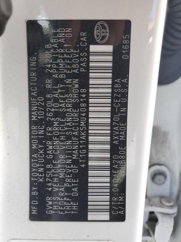 2021 TOYOTA CAMRY SE - 4T1G11AK5MU408148