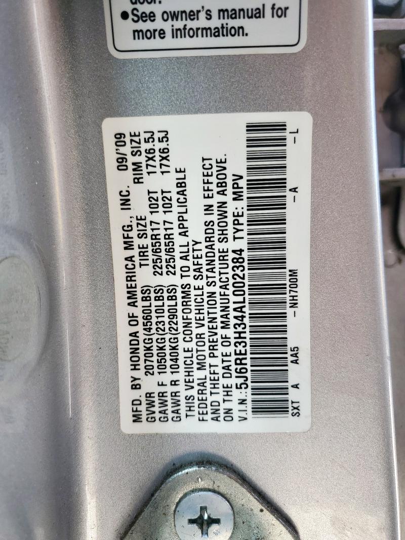 2010 HONDA CR-V LX - 5J6RE3H34AL002384