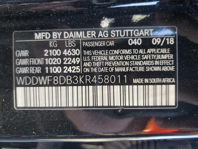 2019 MERCEDES-BENZ C 300 WDDWF8DB3KR458011