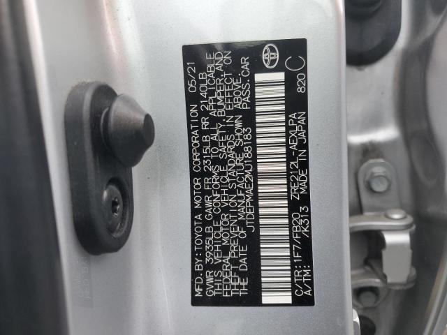 2021 TOYOTA COROLLA LE JTDEPMAE2MJ188183