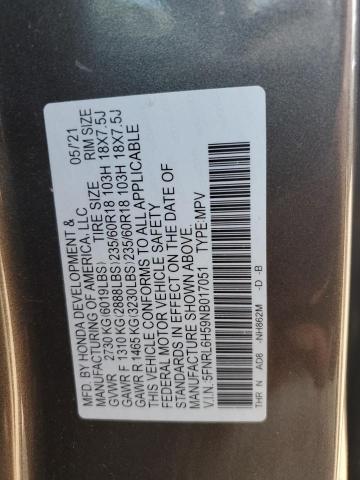 2022 HONDA ODYSSEY EX 5FNRL6H59NB017051