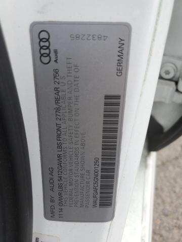 2016 AUDI A6 PREMIUM PLUS WAUFGAFC5GN001250