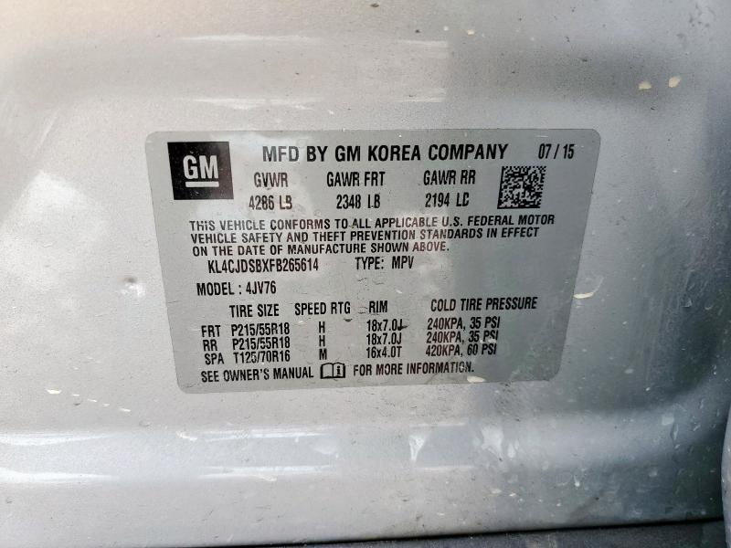 2015 BUICK ENCORE PRE KL4CJDSBXFB265614