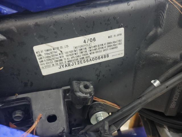 2006 YAMAHA YZFR6 L JYARJ12E56A006488
