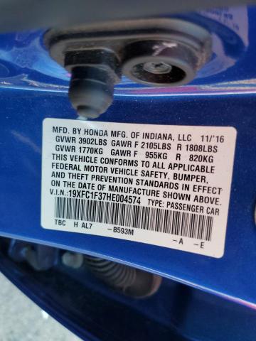 2017 HONDA CIVIC EX 19XFC1F37HE004574