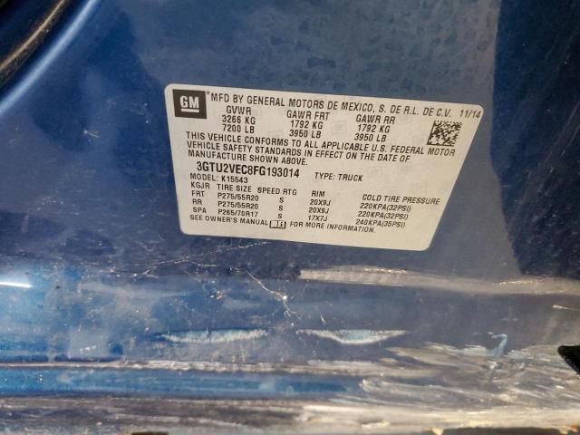 2015 GMC SIERRA K15 3GTU2VEC8FG193014