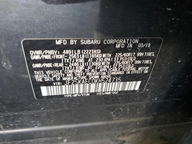 2019 SUBARU FORESTER P JF2SKAEC0KH524735