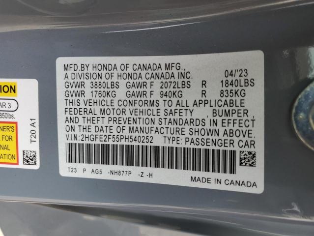 2023 HONDA CIVIC SPOR - 2HGFE2F55PH540252