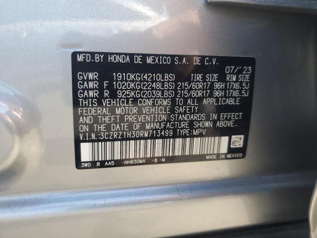 2024 HONDA HR-V LX 3CZRZ1H30RM713499