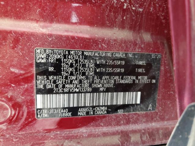 2021 TOYOTA RAV4 XLE P 2T3C1RFV5MW133789