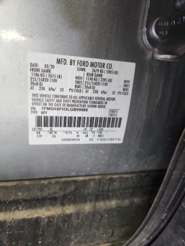 2020 FORD EXPLORER LIMITED 1FMSK8FH3LGB99888