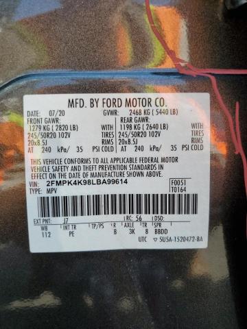 2020 FORD EDGE TITANIUM 2FMPK4K98LBA99614