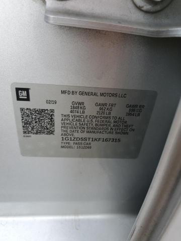 2019 CHEVROLET MALIBU LT 1G1ZD5ST1KF167315