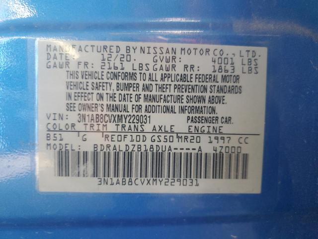 2021 NISSAN SENTRA SV 3N1AB8CVXMY229031