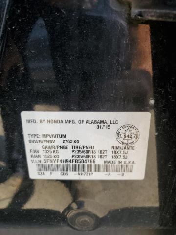 2015 HONDA PILOT TOUR 5FNYF4H94FB504766