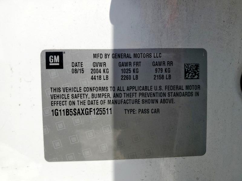 2016 CHEVROLET MALIBU LIM - 1G11B5SAXGF125511