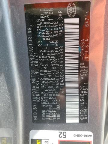 2025 TOYOTA CAMRY XSE 4T1DAACK2SU536098