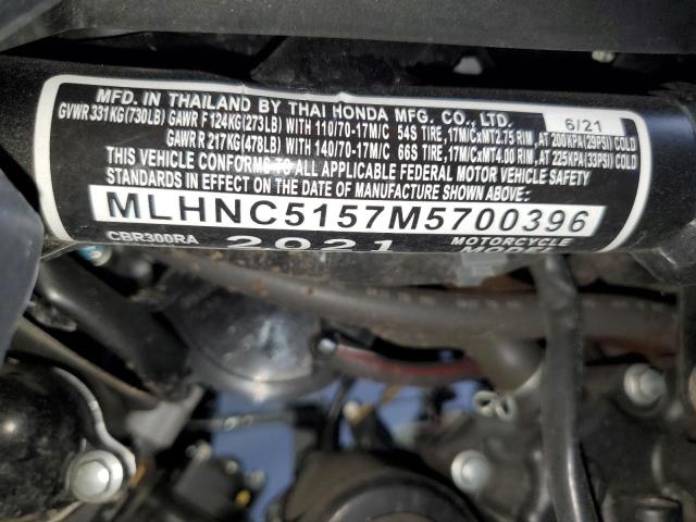 2021 HONDA CBR300 RA MLHNC5157M5700396