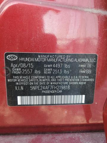 2015 HYUNDAI SONATA SE 5NPE24AF7FH219818