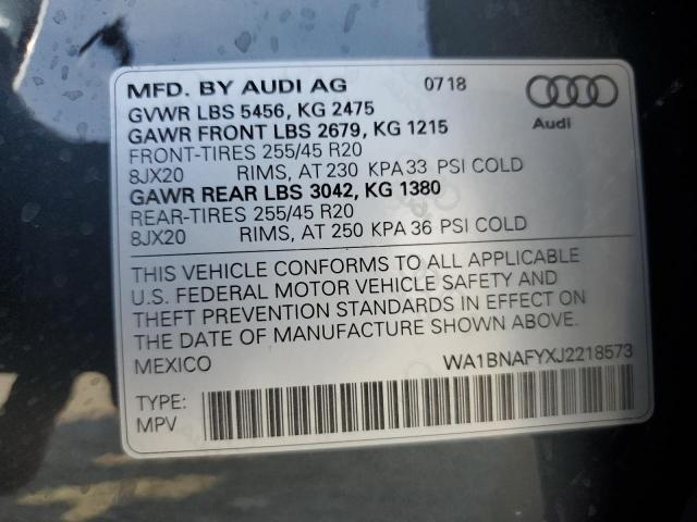 2018 AUDI Q5 PREMIUM PLUS WA1BNAFYXJ2218573
